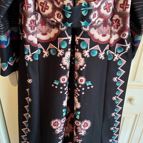 Tendency Ladies XL long coat with lining, black floral - Picture 3 of 12